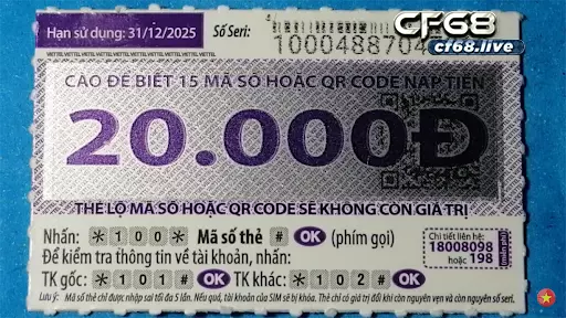 Hướng dẫn cách nạp the bằng mã qr Viettel cùng cf68