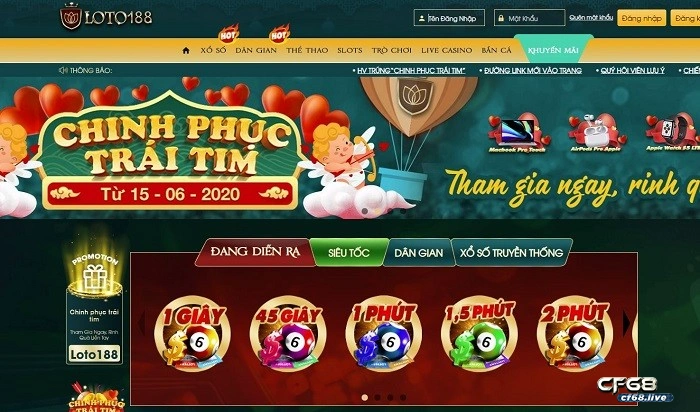 Loto 188 cung cấp nhiều sản phẩm cá cược trả thưởng siêu nhanh