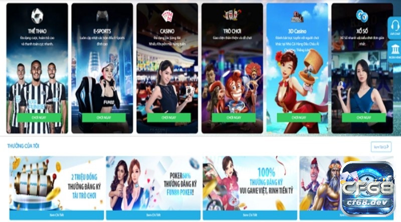 Kho game phong phú hấp dẫn có tại sân chơi Fun88b.com