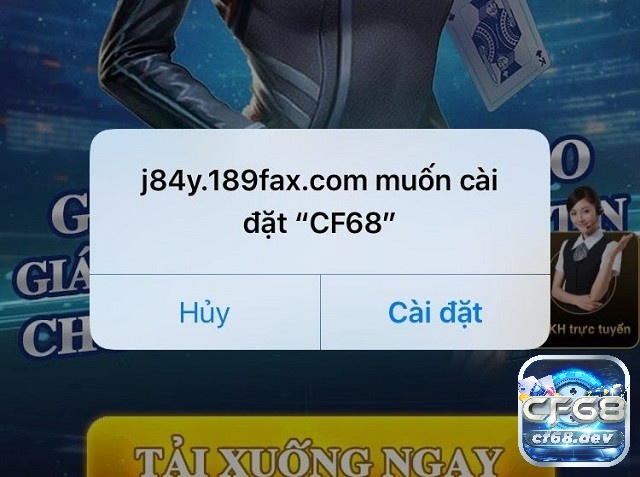 App yêu cầu người chơi cho phép cài đặt vào máy