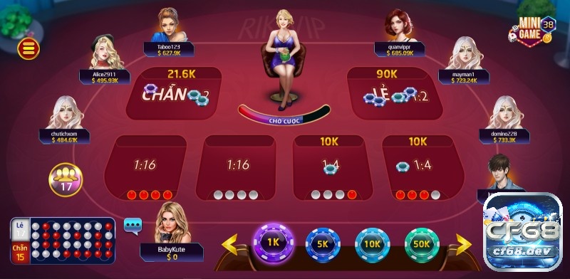 Giao diện chơi game xóc dĩa xây dựng đẹp, bắt mắt