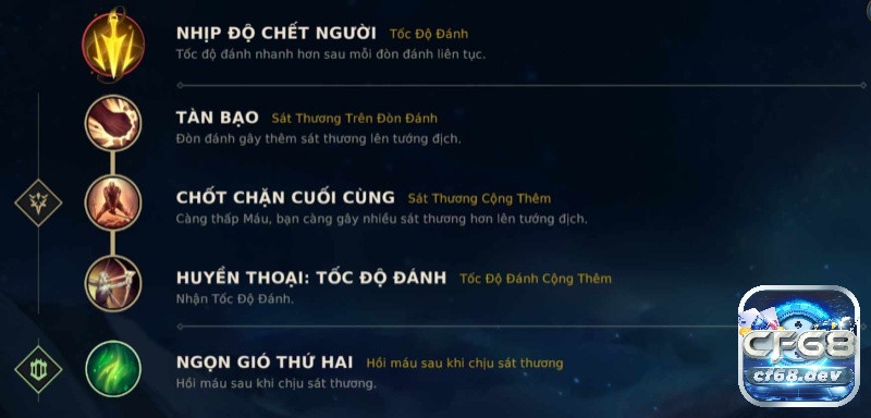 Bên cạnh cach len do cua Tryndamere thì bảng ngọc cũng là một phần rất quan trọng