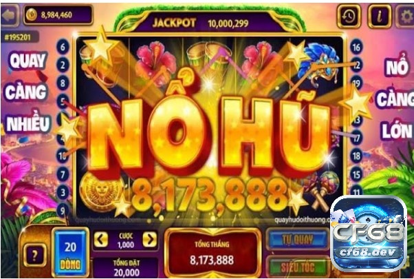 Game nổ hũ không chỉ thu hút bởi cơ hội trúng thưởng lớn mà còn mang đến trải nghiệm giải trí đầy kịch tính và bất ngờ.